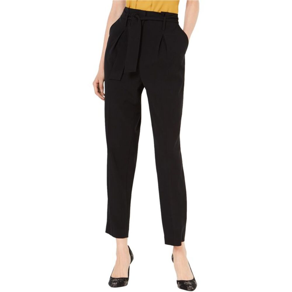 bar III Womens Pleated Self Belt Casual Trouser Pants, NWT